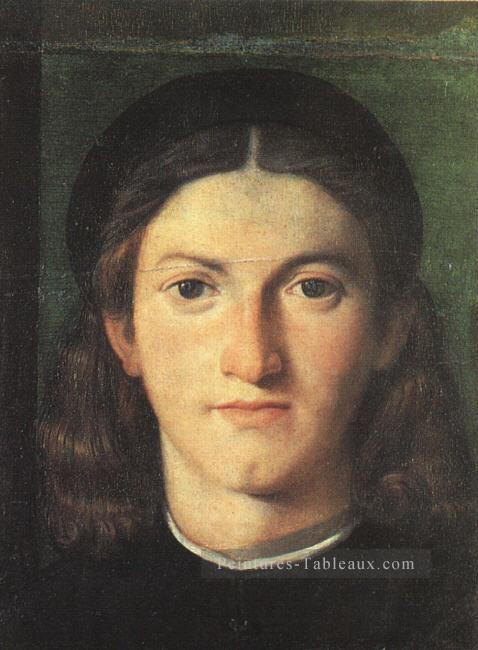 Tête d’un jeune homme Renaissance Lorenzo Lotto Peintures à l'huile